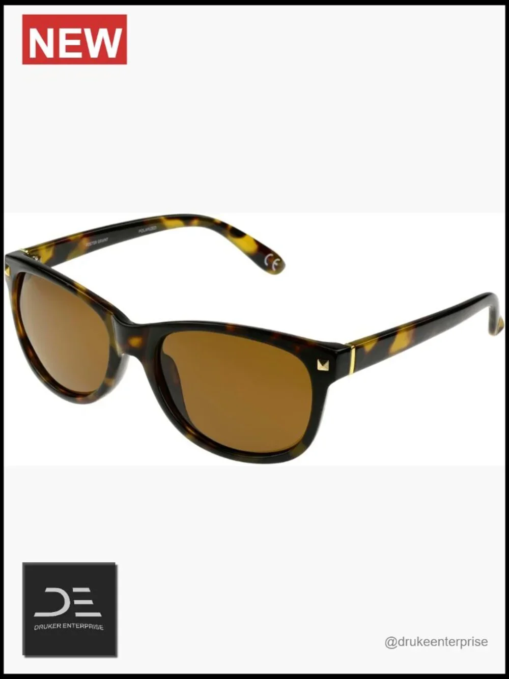Polarized Square Sunglasses for Women, Tortoise Shell Frame